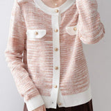 Color Block Chanel Style Knitted Cardigan