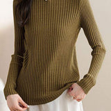 Slim long-sleeved knitted base layer shirt