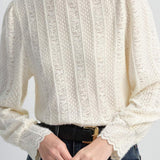 Hollowed-out lace knitted sweater