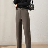 Casual Wool Straight Leg Pants