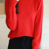 Half Turtleneck Jacquard Sweater Knit Base