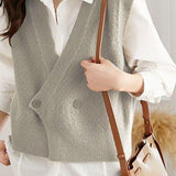 Designer Layered Sweater Vest Cardigan + Pure White Shirt