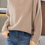 Elegant ribbed knitted sweater