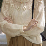 Mohair French Hollow Knit Design Sweater