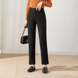 Casual Wool Straight Leg Pants