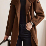 Solid Color Wool Blend Coat