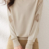 Half High Neck Ice Silk Knit Top