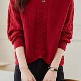 Round-neck Hollow Knitted Top