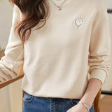 Minimalist Waffle Knit Crew Neck Sweatshirt