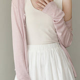 Solid color knitted vest cardigan two-piece set