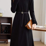 Round Neck Midi Knit Dress