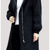 Loose fleece-lined hooded cotton-padded coat.