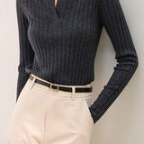 Casual ribbed knitted sweater