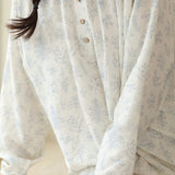 Round-neck printed pajama set