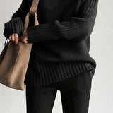 Solid Color Comfortable Loose Long Sleeve Knit Top