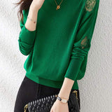 Half High Neck Ice Silk Knit Top