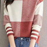 Bottle Neck Drop Shoulder Bi-Color Knit - 3 Colors Available