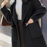 Elegant Solid Color Wool Coat