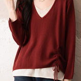 Fashion fake two-piece knitted sweater