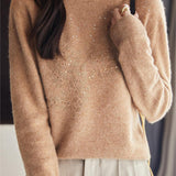 Stylish Rhinestone Knit Top