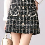 Chanel-style tweed hip skirt