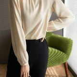 Elegant Ruffle Trim Chiffon Shirt