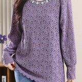 Hollow Lace Long Sleeve T-Shirt