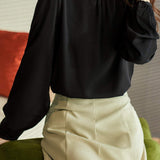 Elegant Ruffle Trim Chiffon Shirt