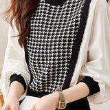 Loose Fit Chiffon Panel Batwing Sweater