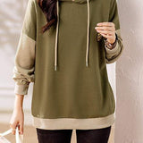 Spliced hooded sweatshirt.