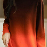 Round-neck gradient knitted sweater.