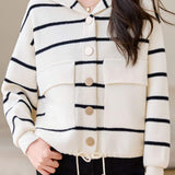 Casual loose striped knitted sweatshirts