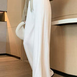 Drawstring Loose Knit Wide-Leg Trousers