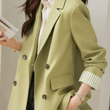 Striped spliced suit jacket