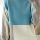 Loose and casual two-tone sweater