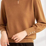 Elegant Fashion Solid Color Long Sleeve Knit Top in 5 Colors