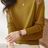 Half High Neck Ice Silk Knit Top