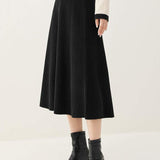 Long Flared Maxi Skirt Thickened Knit Skirt