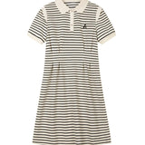 Polo Collar Striped Tuck-In Dress