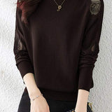 Half High Neck Ice Silk Knit Top