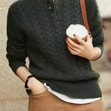 Casual Minimalist Jacquard Knit Sweater