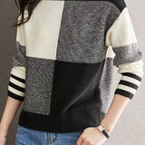 Bottle Neck Drop Shoulder Bi-Color Knit - 3 Colors Available