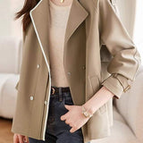 Stand Collar Bi-Color Jacket with Lining