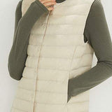 Solid Color Round Neck Duck Down Vest