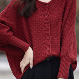 All-match batwing-sleeved cardigan