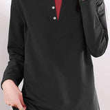 Solid-color long-sleeved T-shirt