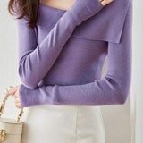 One-shoulder Inner-layer Knitted Bottoming Shirt