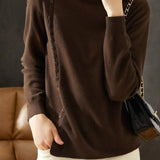 High Neck Button Decor Knit Top - 8 Colors Available