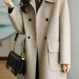 Lapel Melton Coat with Side Pockets - 5 Colors Available, Lined