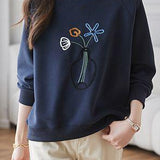 Exquisite Floral Pattern Long Sleeve Layering Hoodie